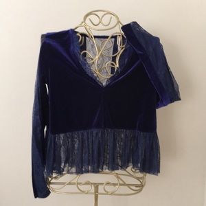 Free People Velvet & Lace Top